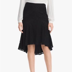 NWT a WHBM Lace High-Low Fit-And-Flare Skirt